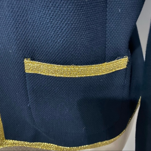 Banana Republic Blazer with Gold Trim Size 12 Blue - Picture 8 of 10
